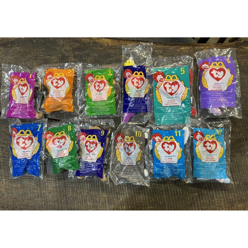 McDonald's TY Beanie Babies 1998 Complete Set of 12 In Original Bags B5